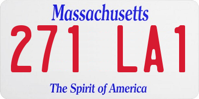 MA license plate 271LA1