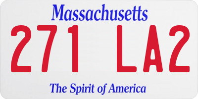 MA license plate 271LA2