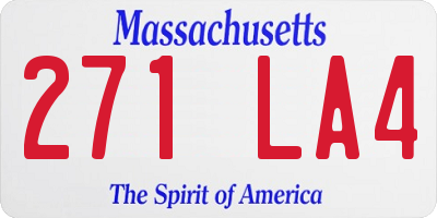 MA license plate 271LA4