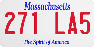 MA license plate 271LA5