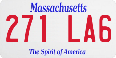 MA license plate 271LA6