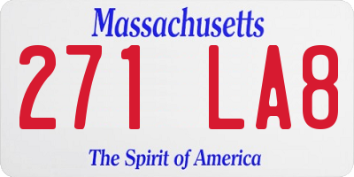MA license plate 271LA8