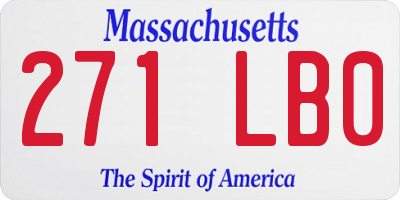 MA license plate 271LB0