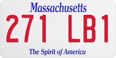 MA license plate 271LB1