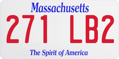 MA license plate 271LB2