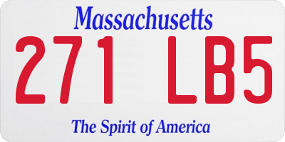 MA license plate 271LB5