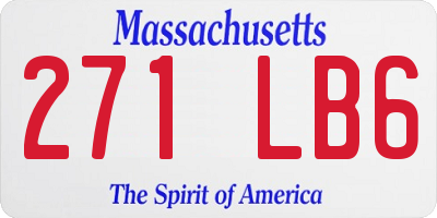 MA license plate 271LB6
