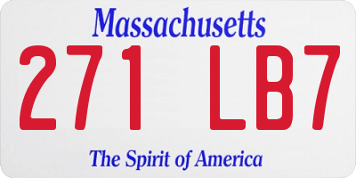 MA license plate 271LB7