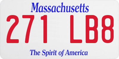 MA license plate 271LB8