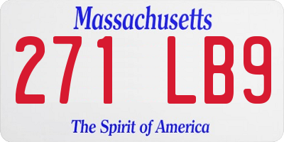 MA license plate 271LB9