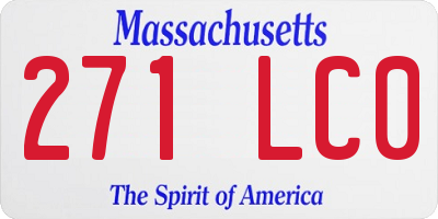 MA license plate 271LC0