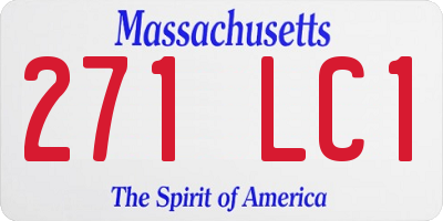 MA license plate 271LC1