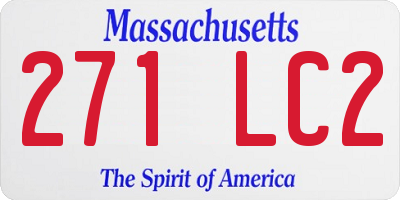 MA license plate 271LC2