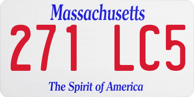MA license plate 271LC5