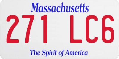 MA license plate 271LC6