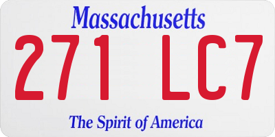 MA license plate 271LC7