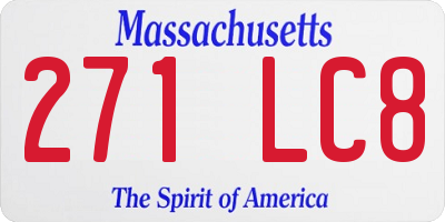 MA license plate 271LC8