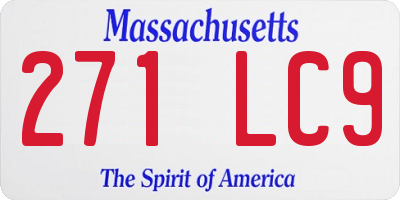 MA license plate 271LC9