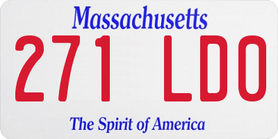 MA license plate 271LD0