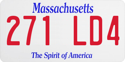 MA license plate 271LD4