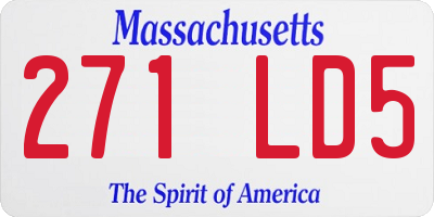 MA license plate 271LD5