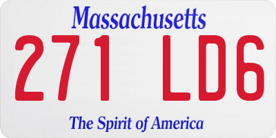 MA license plate 271LD6
