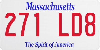 MA license plate 271LD8