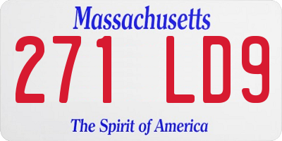 MA license plate 271LD9