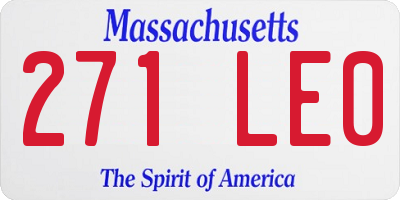 MA license plate 271LE0