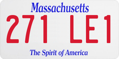 MA license plate 271LE1