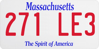 MA license plate 271LE3