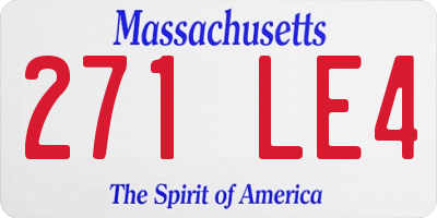 MA license plate 271LE4