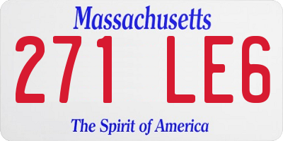 MA license plate 271LE6