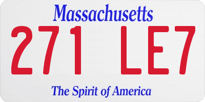 MA license plate 271LE7