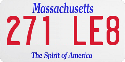 MA license plate 271LE8