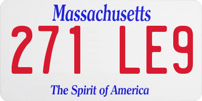 MA license plate 271LE9