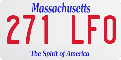 MA license plate 271LF0