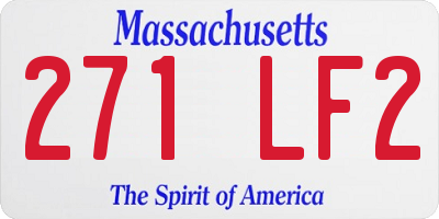 MA license plate 271LF2