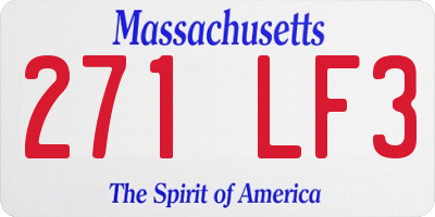 MA license plate 271LF3