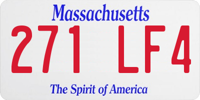 MA license plate 271LF4