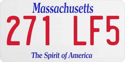 MA license plate 271LF5