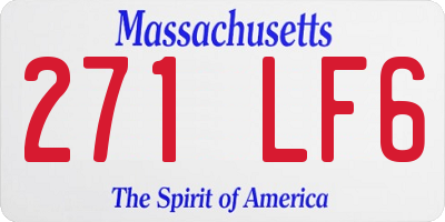 MA license plate 271LF6