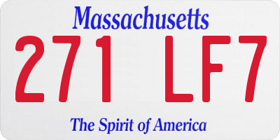 MA license plate 271LF7