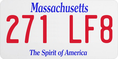 MA license plate 271LF8