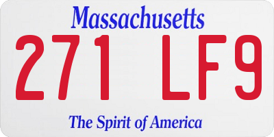 MA license plate 271LF9