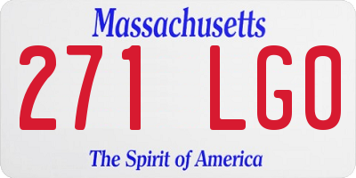 MA license plate 271LG0