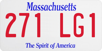 MA license plate 271LG1