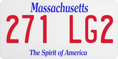 MA license plate 271LG2