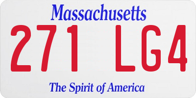 MA license plate 271LG4