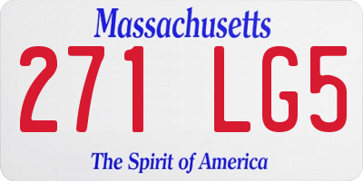 MA license plate 271LG5
